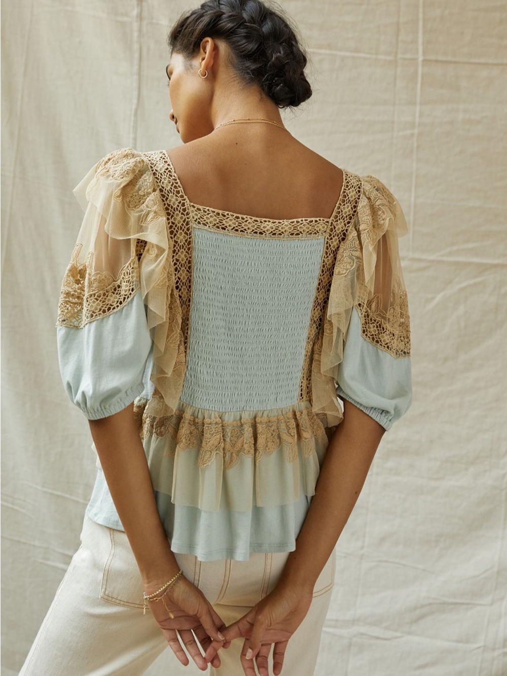 Anthropologie Forever That Girl Boho Peplum Princess Top - Picture 2 of 15